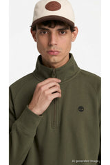 Timberland Erkek Exeter River Yarım Fermuarlı Sweatshirt TBC0YHB9AIE1 - Koyu Haki