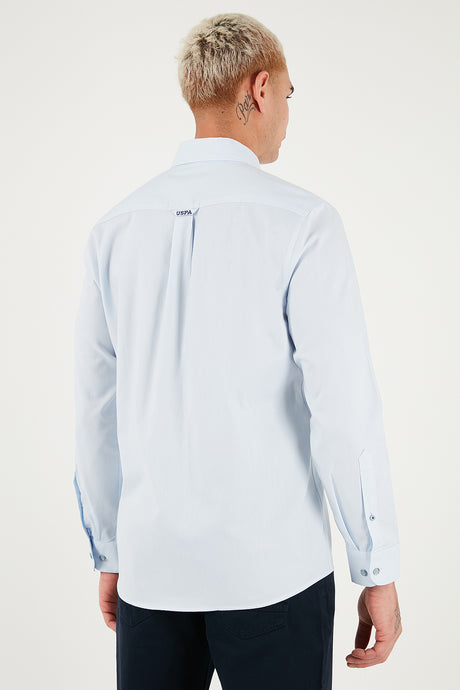 US POLO ASSN ERKEK Dokuma Gomlek G081SZ004 - AÇIK MAVİ
