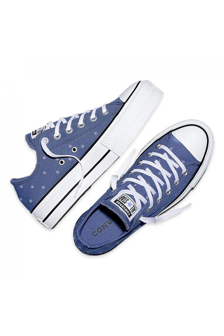 Converse Chuck Taylor All Star Lift Platform Embroidered Stars Ox A16114C.426 - Mavi