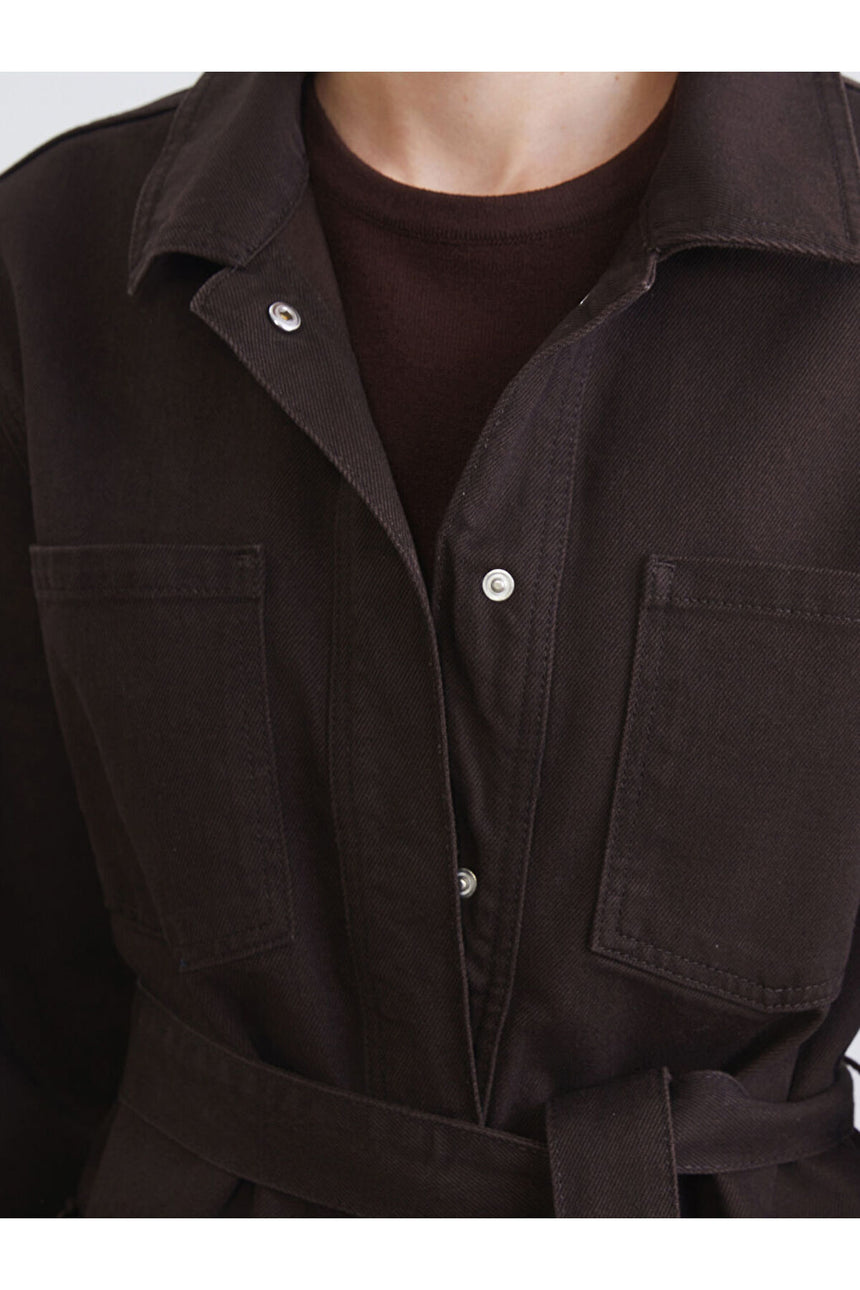 LCW KADIN S6KN61B8 CKT,LORA-DENIM-C-TKM-SOLID - Koyu Kahverengi