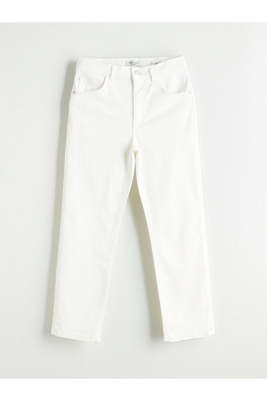 LCW KADIN S6NO32B8 PNT,SLIM-WHITE-BZKRT - Beyaz/ Kırık Beyaz