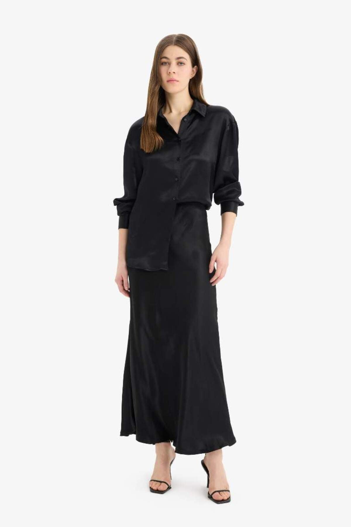 Defacto Kadın Woven Skirt B1867AX - Siyah