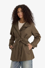 Defacto Kadın Trenchcoat E8582AX - Koyu Yeşil