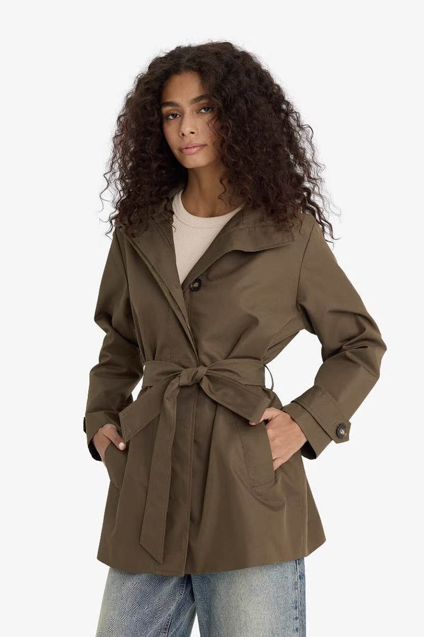 Defacto Kadın Trenchcoat E8582AX - Koyu Yeşil