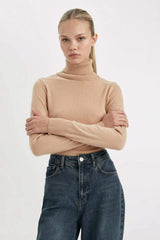 Defacto Kadın Pullover H1651Az - Açık Kahve