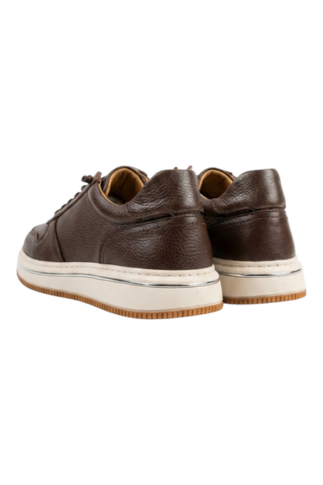 Sporline Pierre Cardin 19-26904 kahverengi deri erkek sneaker ayakkabı arka görünüm