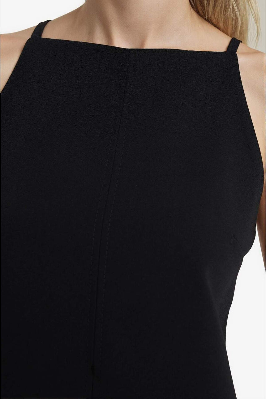 Defacto Kadın Short Sleeve Woven Dress F1775Ax - Siyah