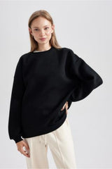 Defacto Kadın Sweat Shirt Y1346Az - Siyah