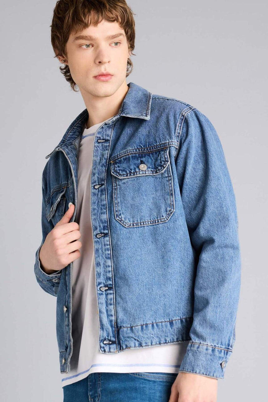 Defacto Erkek Jacket F9011AX - Mavi