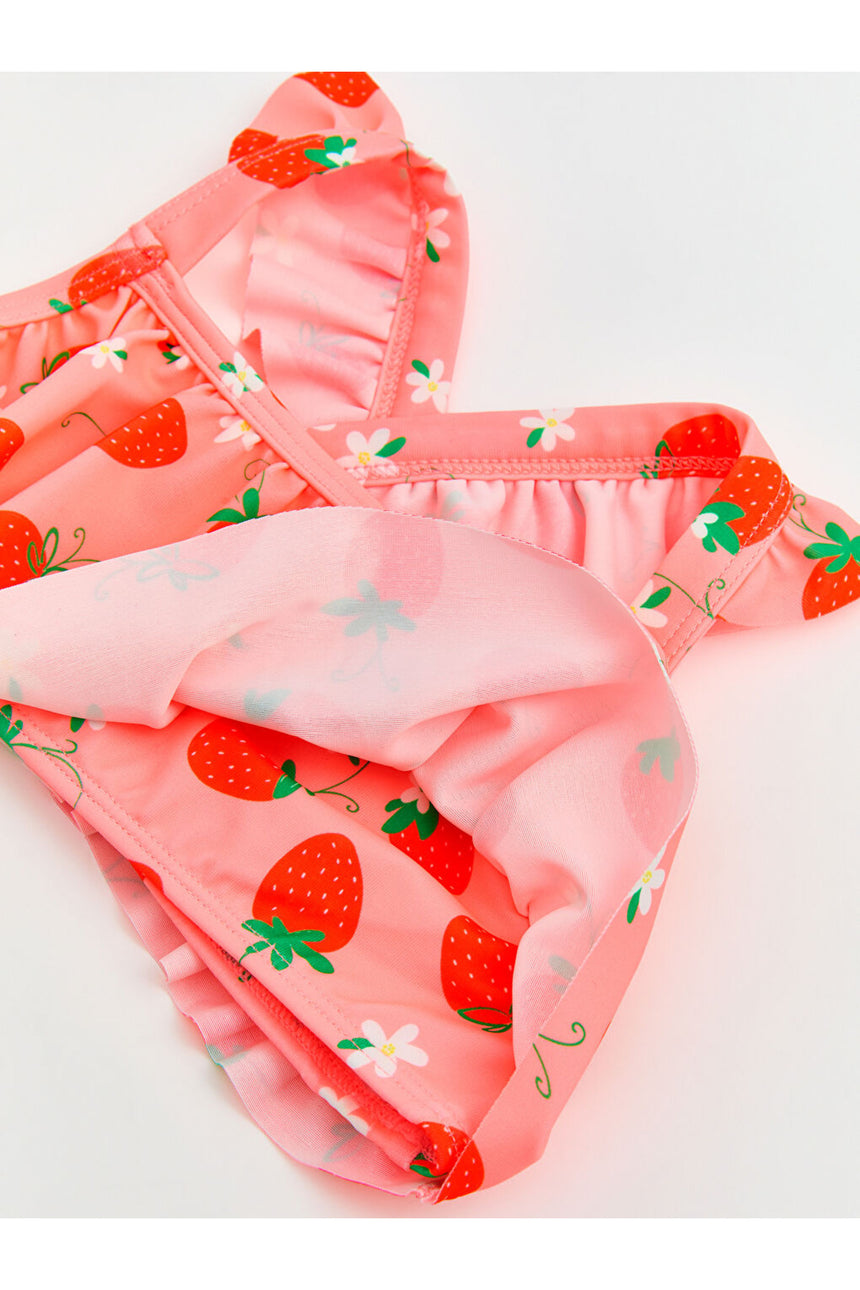 LC Waikiki Çocuk Fırfırlı Bikini Takımı S6EB27B1 - Pembe