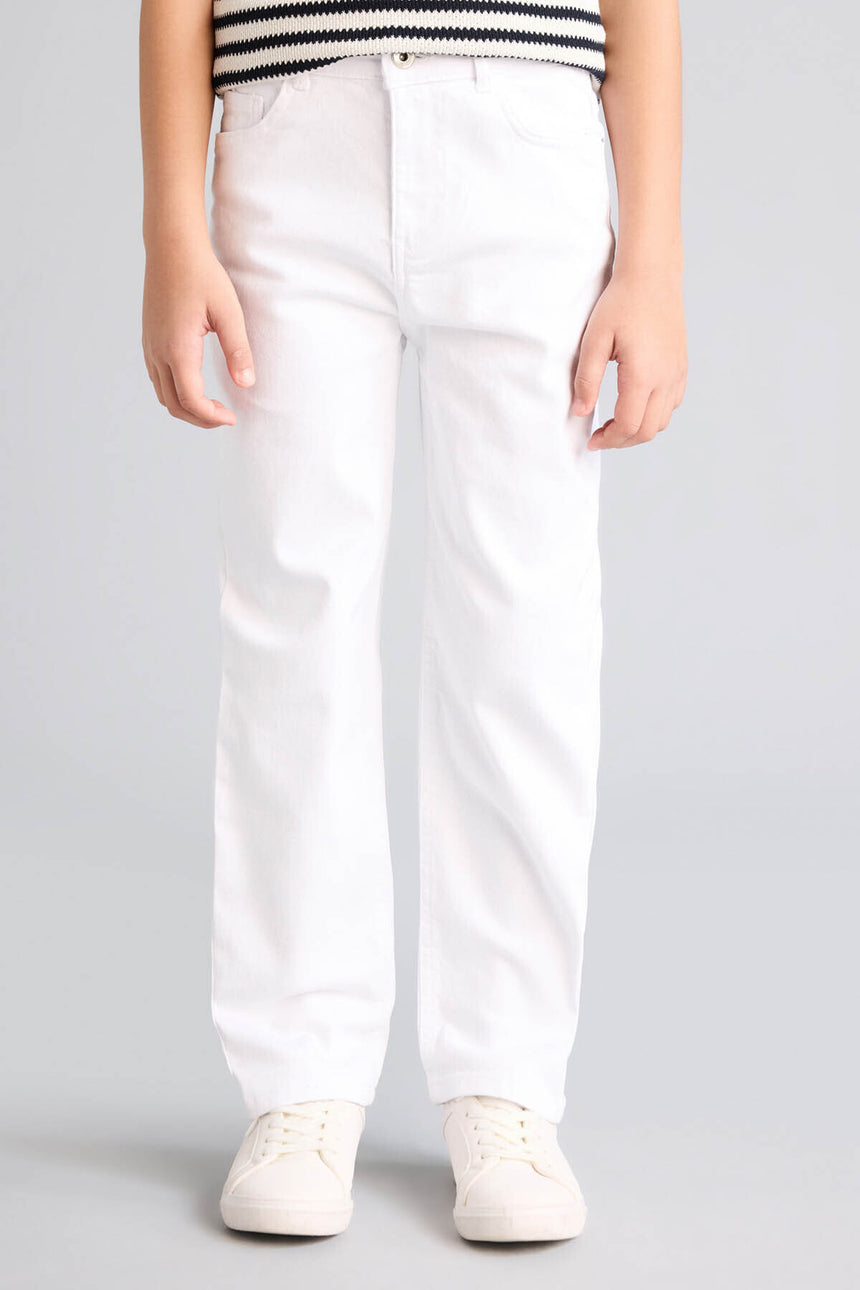 DeFacto B5616A8 Çocuk Jean Pantolon - Beyaz