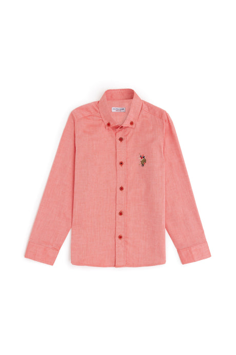 US POLO ASSN ERKEK COCUK DOKUMA GÖMLEK 1840451 - Kırmızı