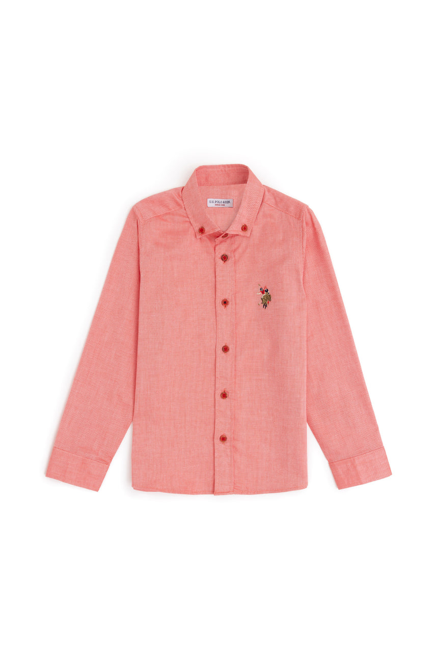 US POLO ASSN ERKEK COCUK DOKUMA GÖMLEK 1840451 - Kırmızı