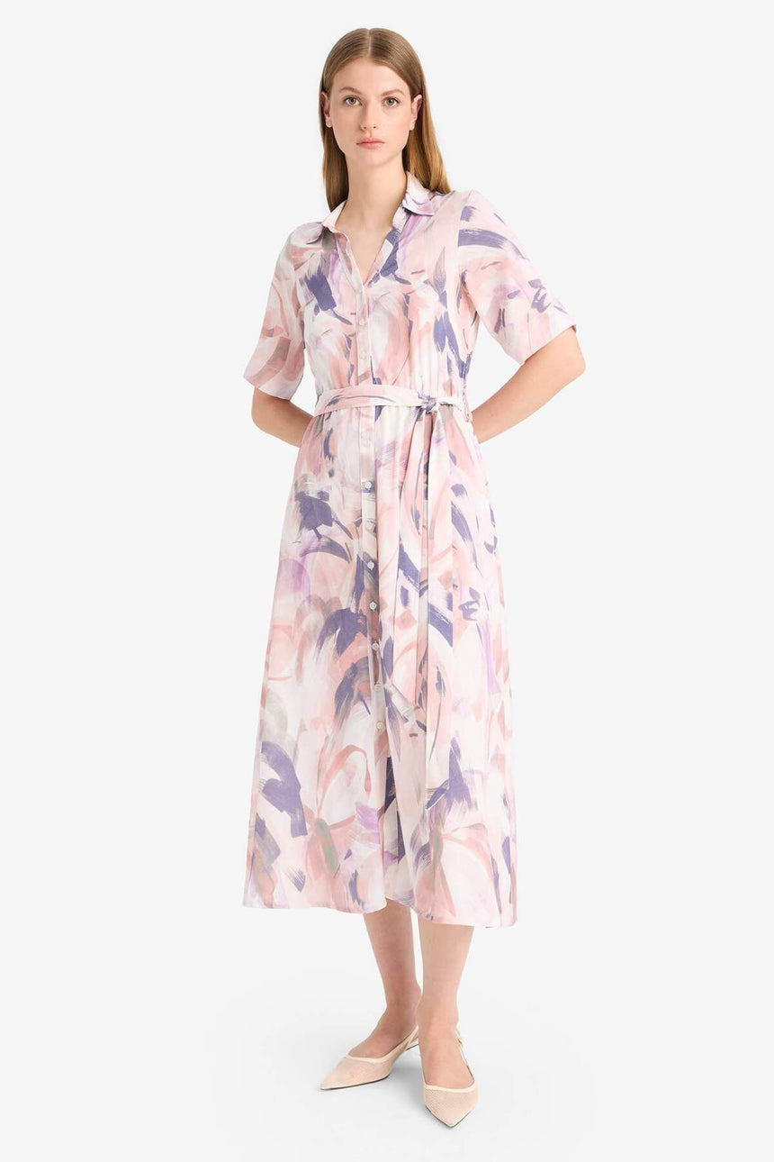 Defacto Kadın Short Sleeve Woven Dress F1827Ax - Pembe