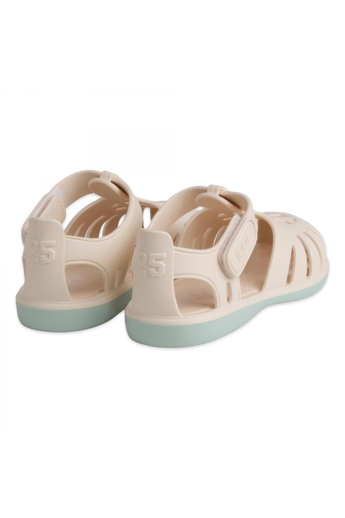 Igor Tobby Solid Bicolor Çocuk Sandalet BB355 - Açık Bej/Krem