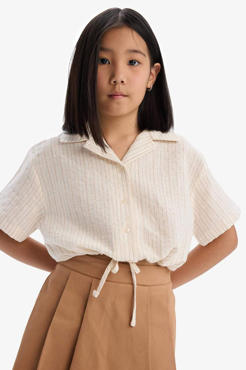 Defacto Çocuk Short Sleeve Shirt D9146A8 - Beyaz