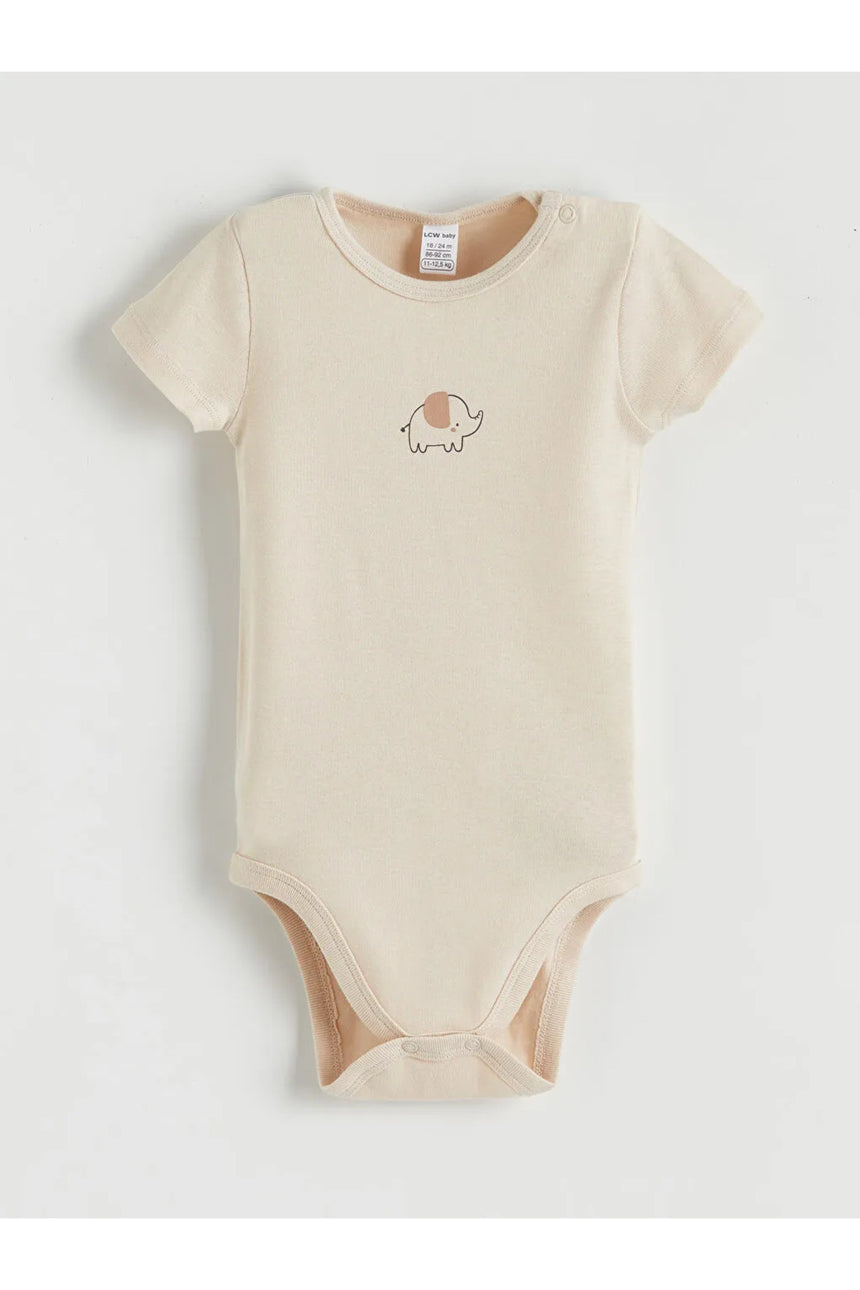 LC Waikiki Çocuk 3'lü Kısa Kollu Bebek Body S61802D1 - Krem