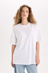DeFacto V4136AZ Kadın T-Shirt - Beyaz
