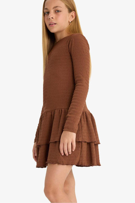 Defacto Çocuk Knitted Dress F7078A8 - Kahverengi