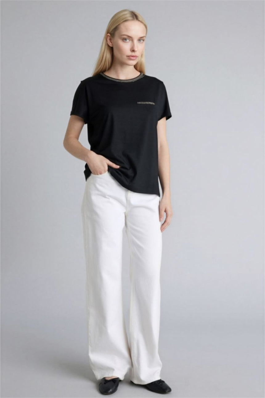 Defacto Kadın Short Sleeve T-Shirt K7701AZ - Siyah