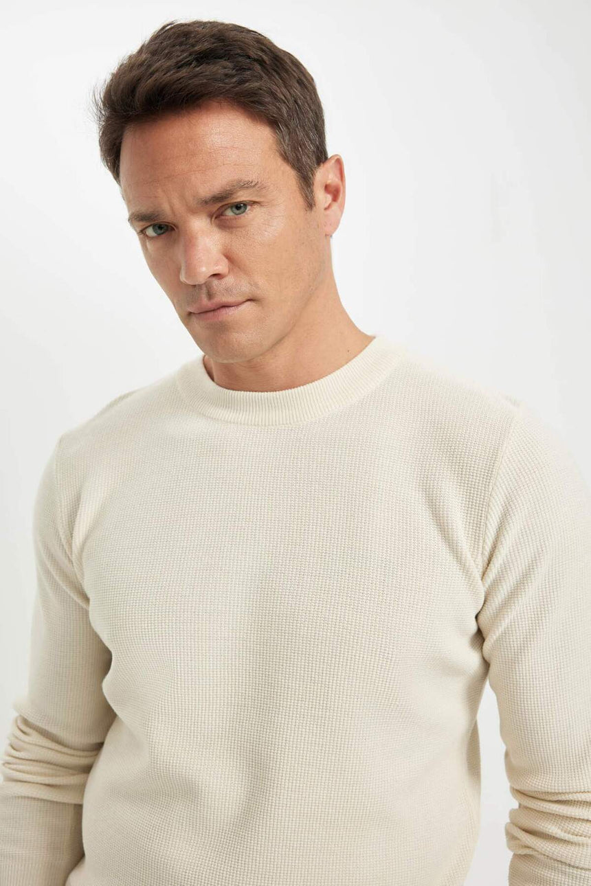 Defacto Erkek Pullover A5181Ax - Ekru