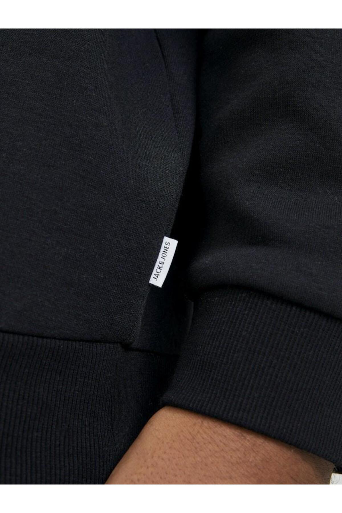 Jack & Jones Plus Bradley Erkek Büyük Beden Sweatshirt 12250594 - Siyah