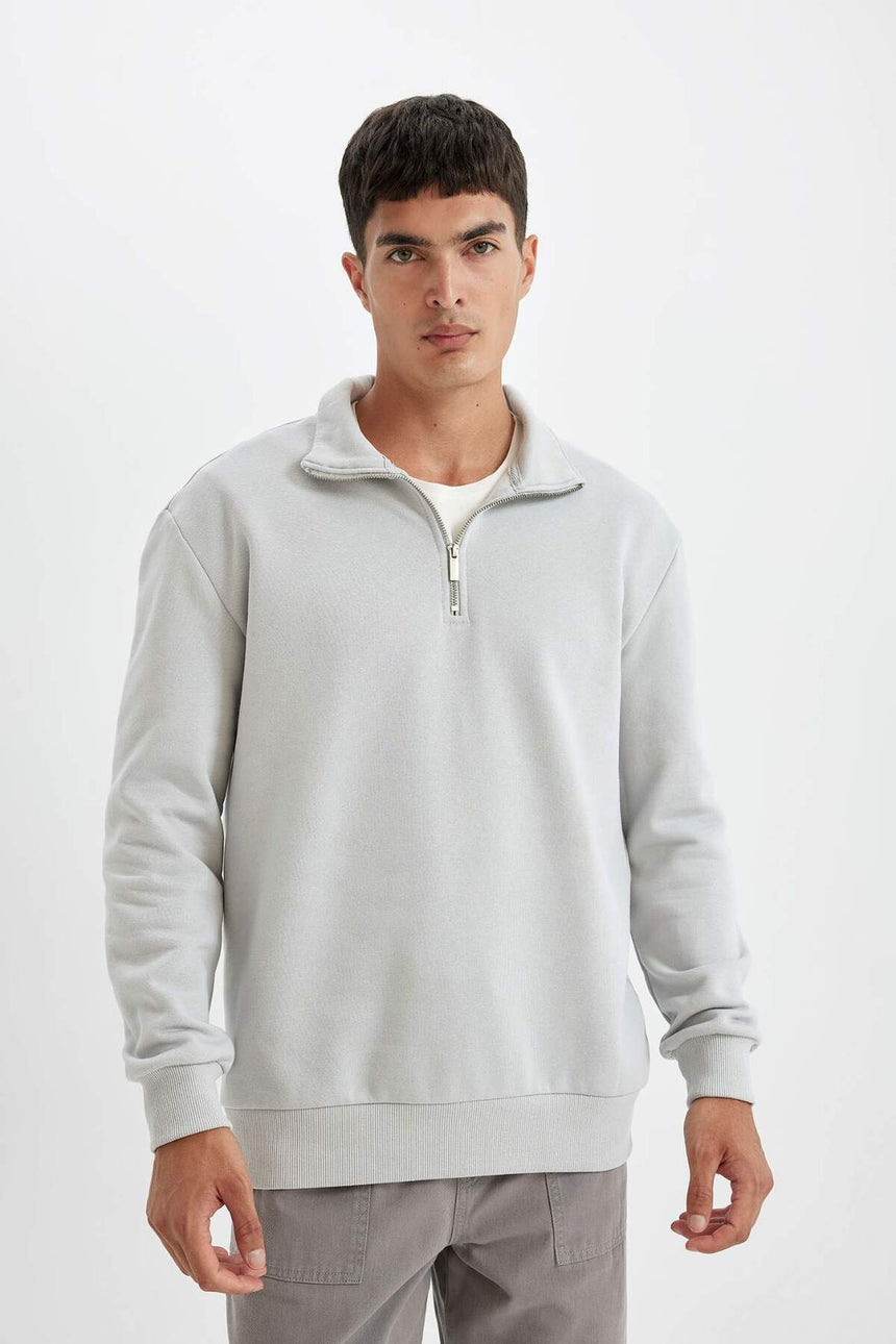 Defacto Erkek Sweat Shirt X7405Az - Gri