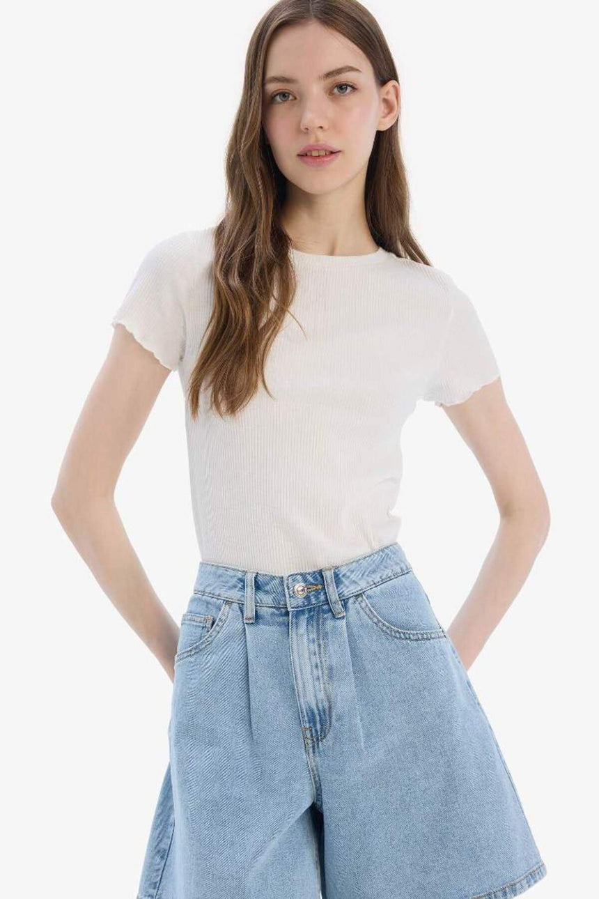 DeFacto K7064AZ Kadın T-Shirt - Siyah
