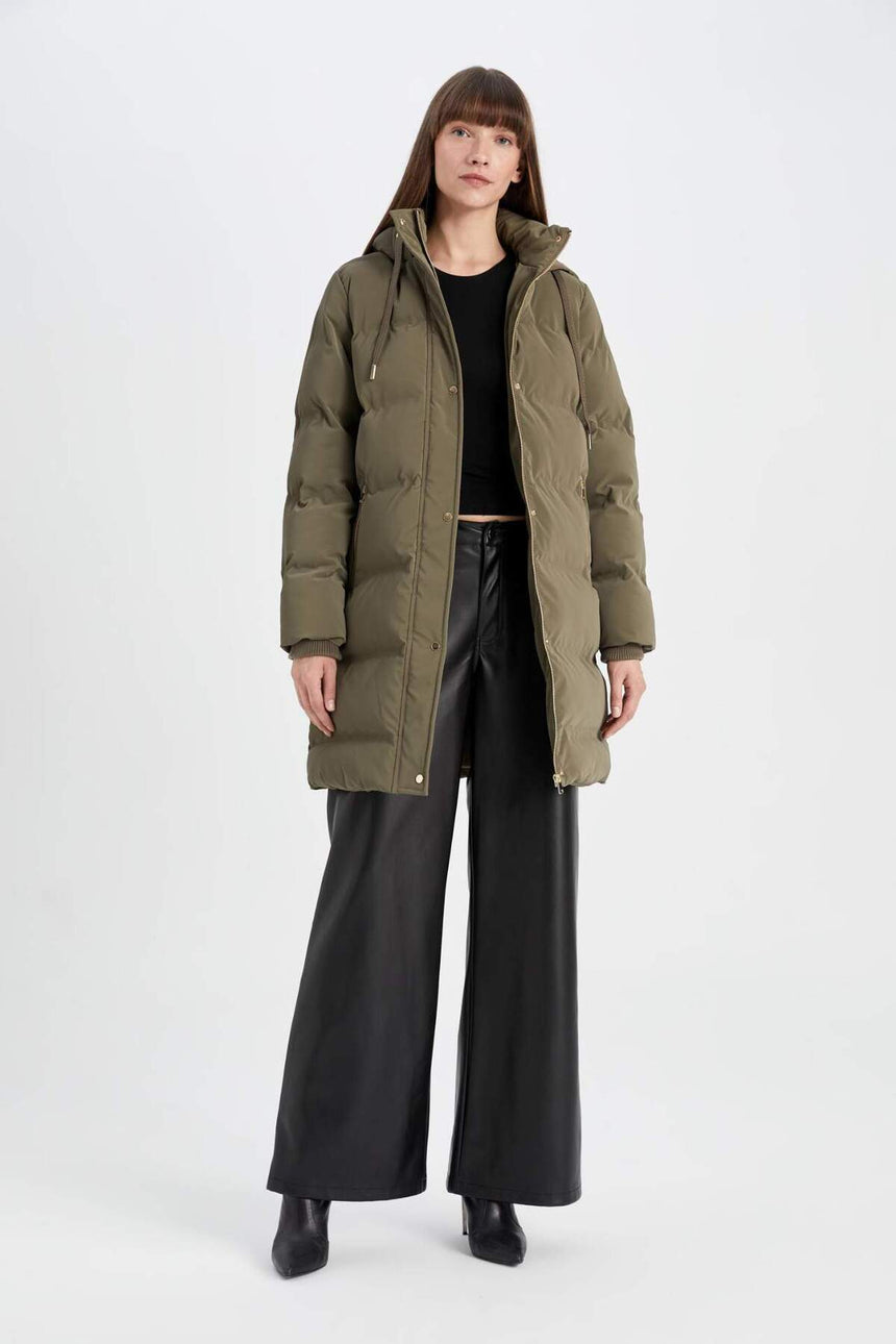 Defacto Kadın Parka C3849AX - Gri/ Kahverengi