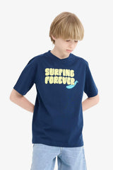 Defacto Çocuk Short Sleeve T-Shirt E0183A8 - Lacivert