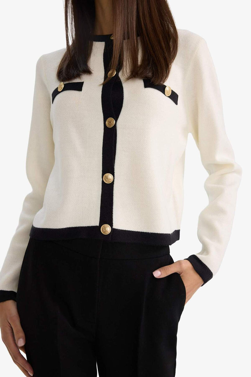 Defacto Kadın Cardigan C1482AX - Ekru
