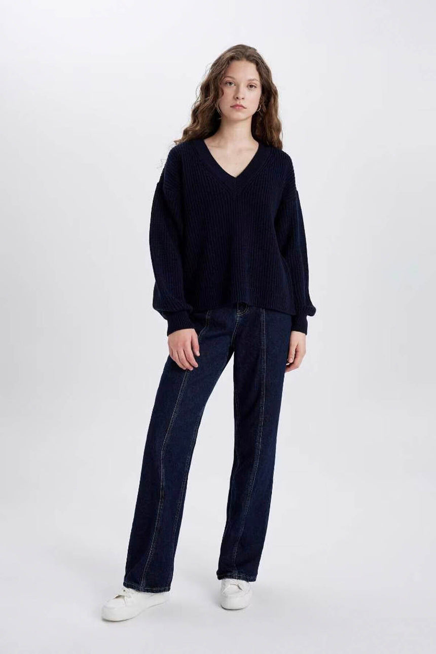 Defacto Kadın Pullover Z7135Az - Koyu Lacivert