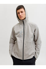 JACK&JONES JJEBASE SWEAT ZIP HOOD SN 12289209 - Açık Gri
