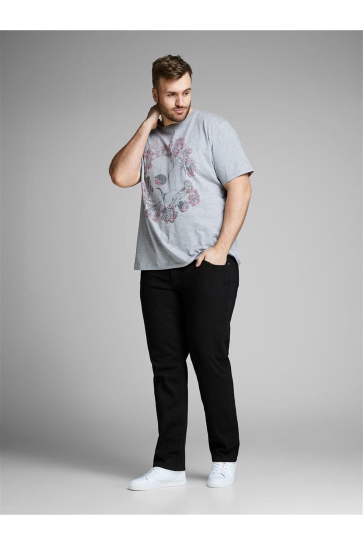 Jack & Jones Erkek Büyük Beden Jean Pantolon 12153645 - Siyah