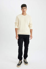 DeFacto Erkek Sweatshirt T3777AZ - Ekru