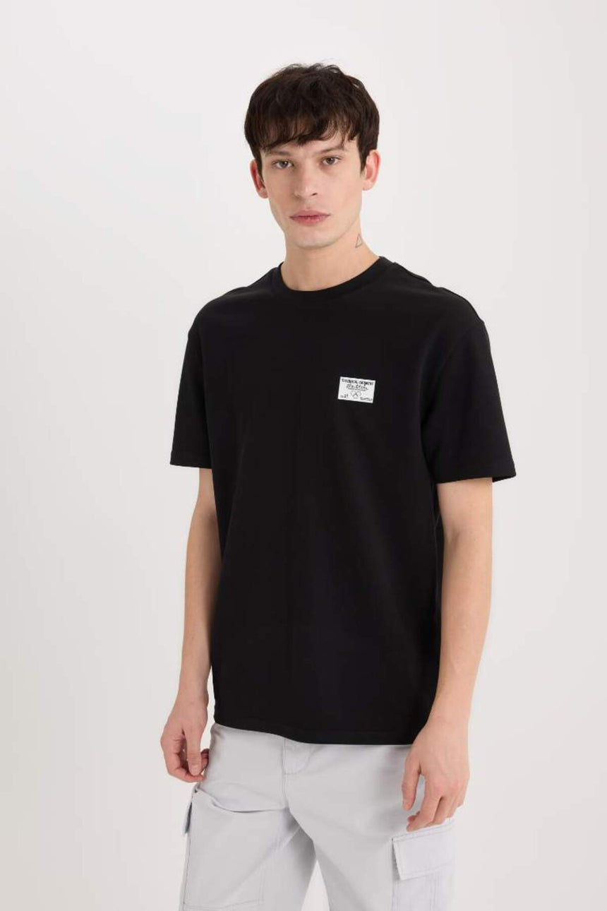 DeFacto D5516AX Erkek T-Shirt - Siyah