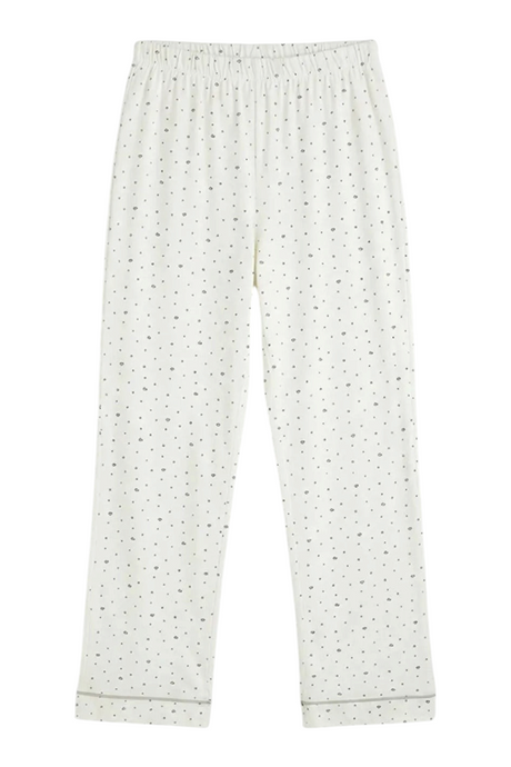Sporline LC Waikiki ekru renkli, desenli, %100 pamuklu kadın pijama altı
