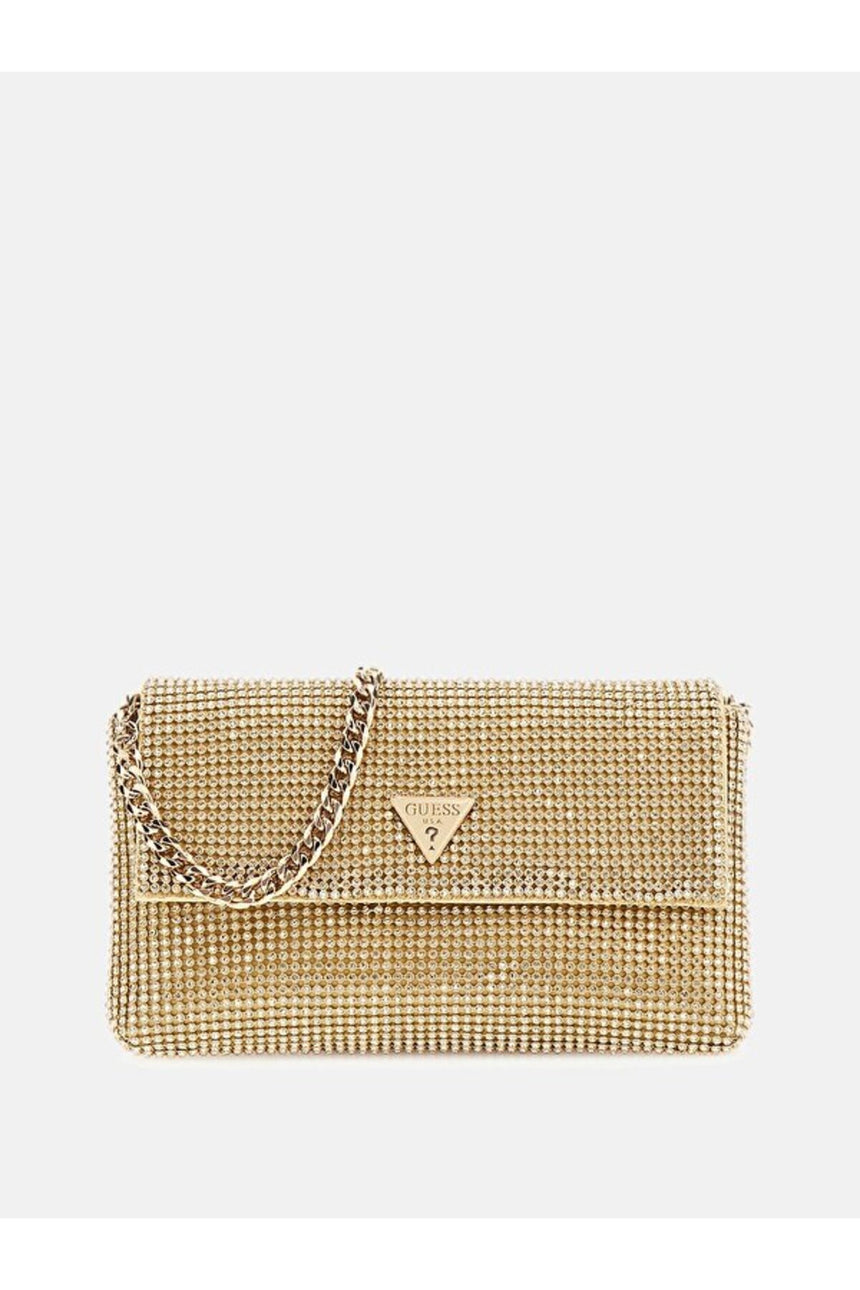 GUESS KADIN ZALINA FLAP CLUTCH HWRP9350700 - Altın Sarısı