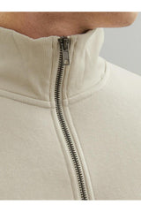 Jack & Jones Bradley Erkek Yarım Fermuarlı Sweatshirt 12250747 - Bej / Açık Gri