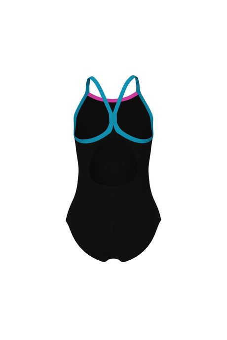 ARENA GIRL'S ARENA SWIMSUIT LIGHT DROP SOLID 005919589 - Siyah/Pembe