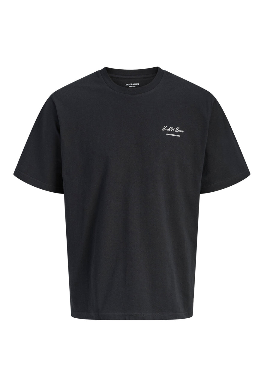 JACK&JONES PLUS JJEARCHIVE GRAPHIC TEE SS ONECK NOOS PLS 12289683 - Siyah