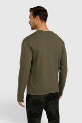 Sporline Lumberjack koyu yeşil renkli, slim fit kesim, %100 tekstil malzemeden üretilmiş erkek sweatshirt