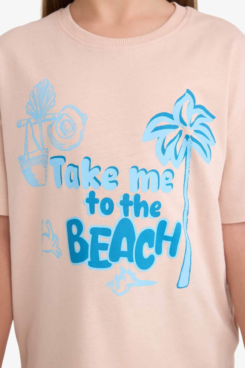 DeFacto E0389A8 Çocuk T-Shirt - Pembe