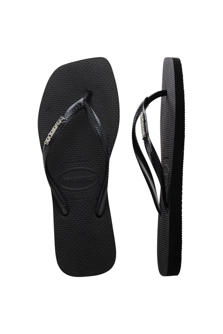 HAVAİANAS SQUARE LOGO METALLIC 4148257 - Siyah