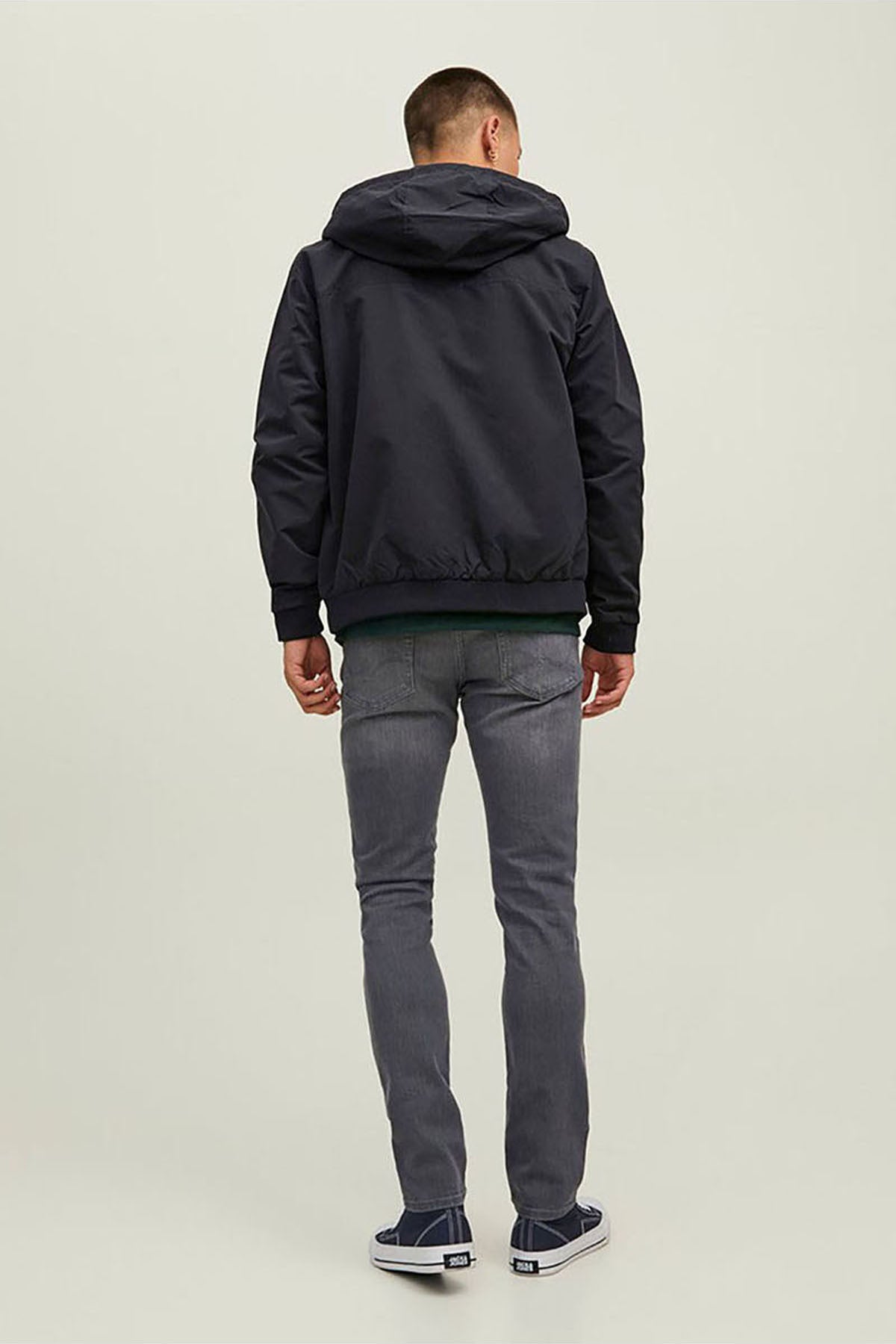 Jack & Jones Rush Erkek Kapüşonlu Bomber Mont 12200208 - Siyah