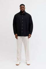 JACK&JONES JJEBREEZE LINEN BLEND SHIRT L/S SN PLS 12288651 - Siyah