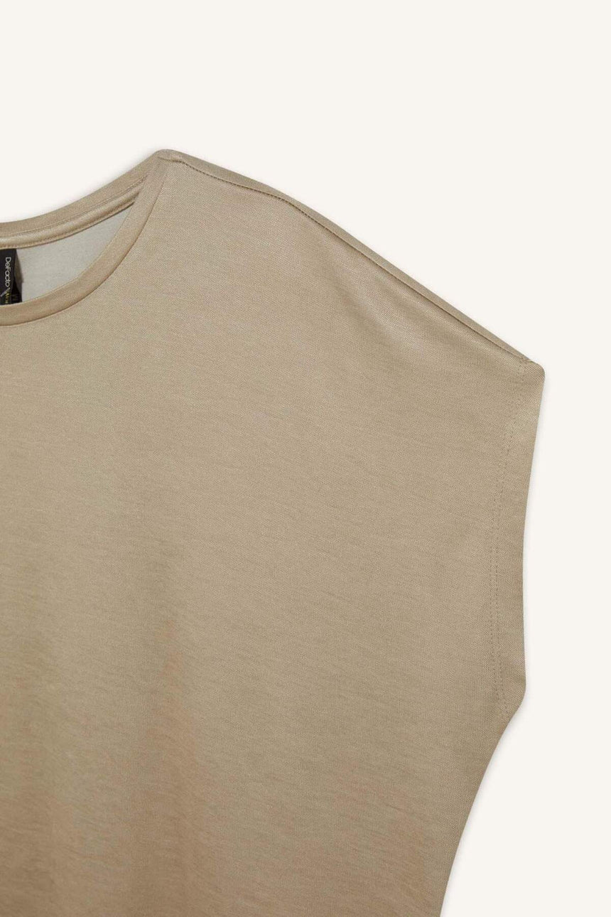 Defacto Kadın Short Sleeve T-Shirt C8807Ax - Açık Kahverengi