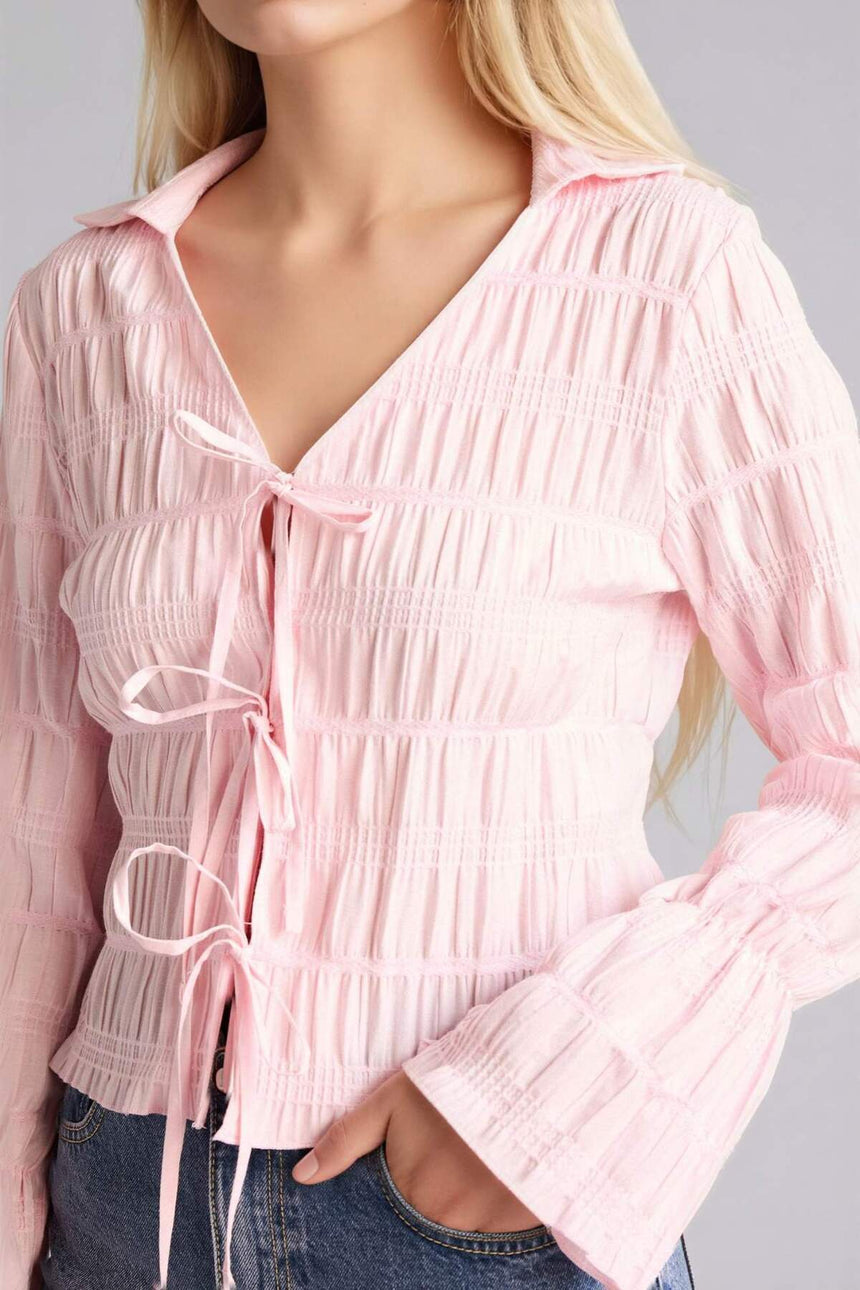 Defacto Kadın Long Sleeve Blouse G9491AX - Açık Pembe