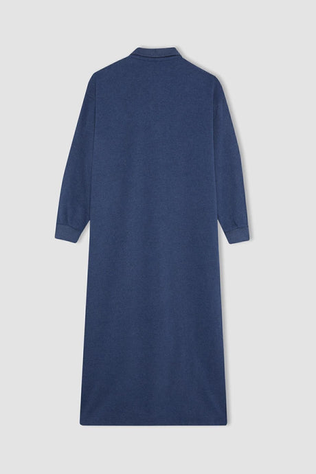 Defacto Kadın Long Sleeve Knitted Dress B7260AX - Mavi