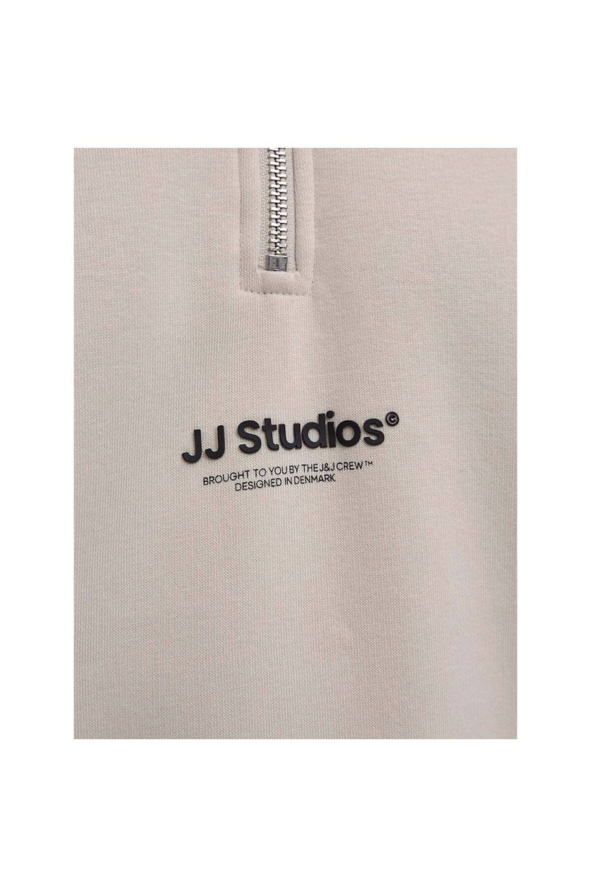 JACK&JONES JJESOHO SWEAT QUARTER ZIP HN NOOS 12278793 - Bej/ Açık Gri